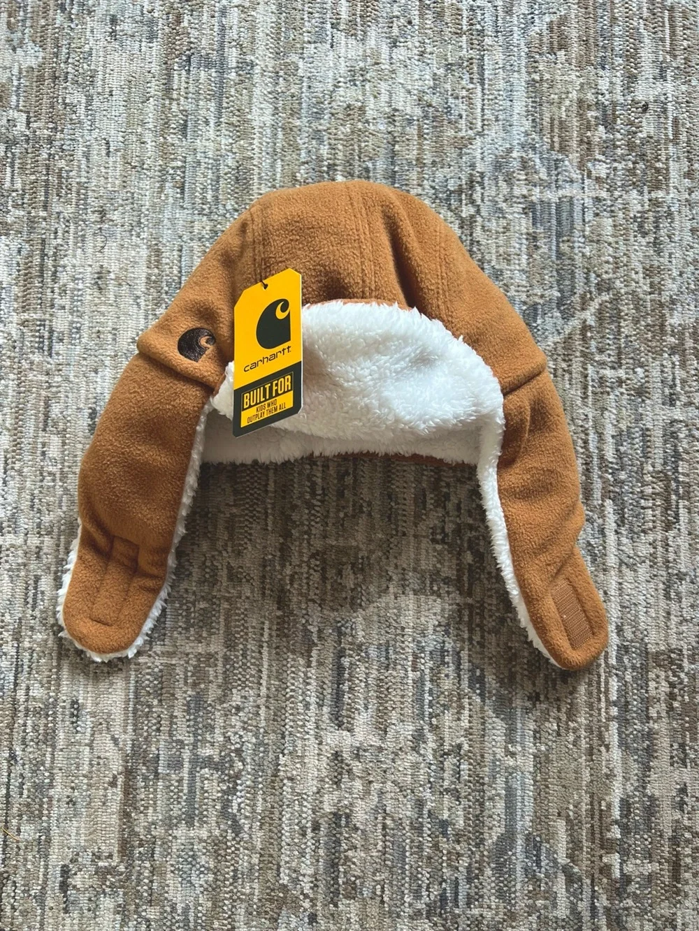 Carhartt Brown Sherpa-Lined Toddler Trapper Hat